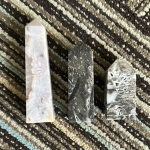 Set of Three Stone Obelisks